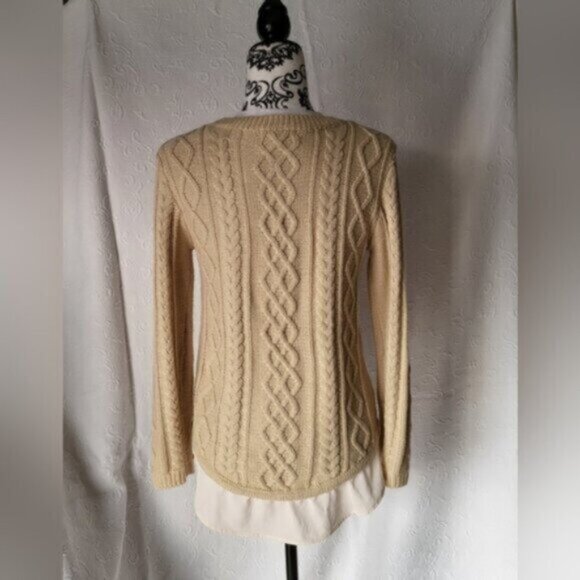 Women's neutral knit sweater Sz Small - Picture 7 of 12